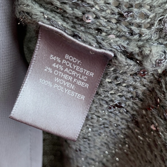 Marled Women's Sweater Top Size Medium Gray with Sequins Knitted Sweater - Picture 5 of 6